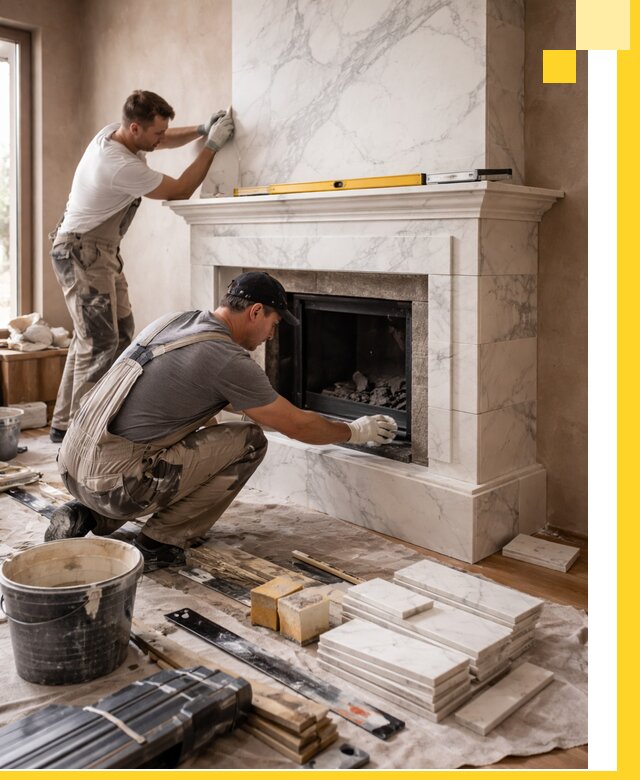 Отделка каминов в Балахне качественные облицовочные работы