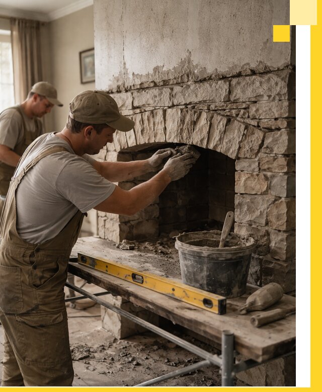 Изготовление каминов под ключ в Балахне, монтаж и отделка