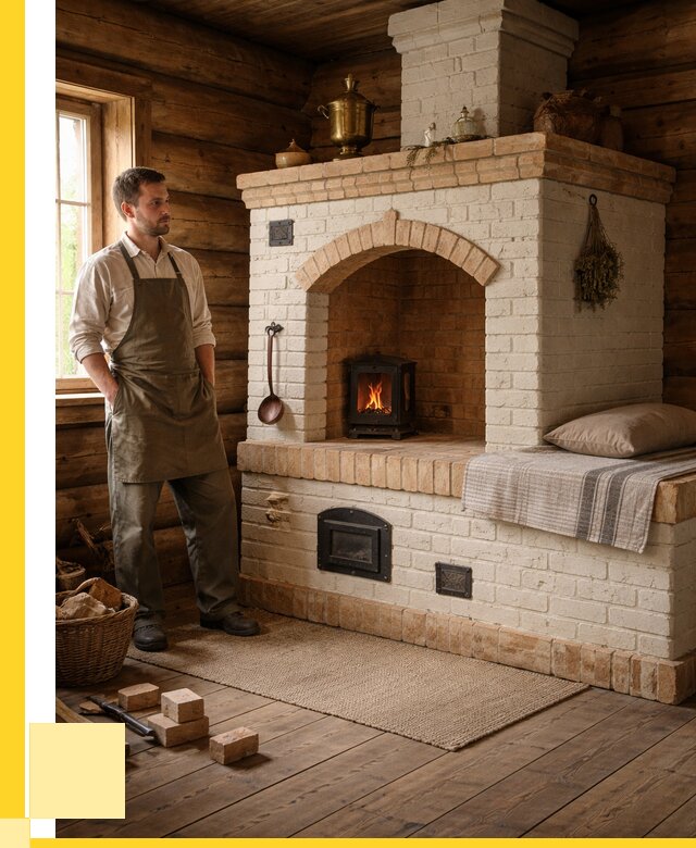 Русские печи с лежанкой под ключ в Балахне от 156720 р. ЭриданБлх