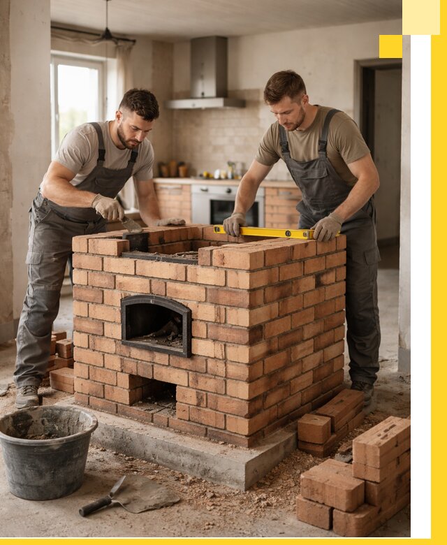 Установка и монтаж печей в частном доме в Балахне под ключ