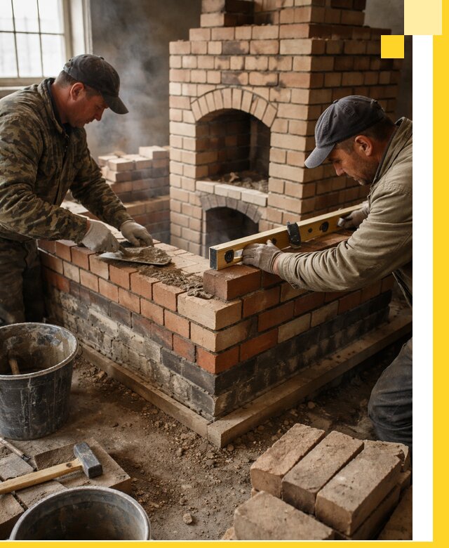 Изготовление и монтаж печей и каминов из кирпича в Балахне