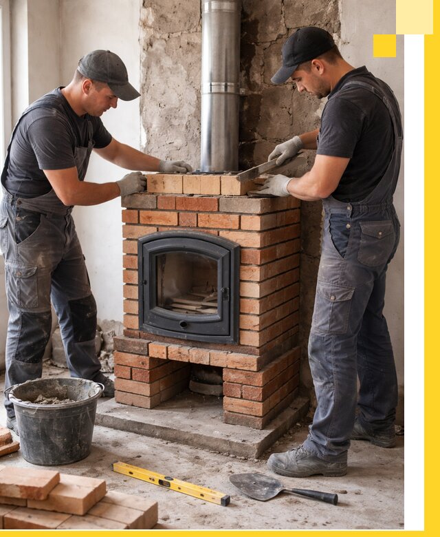 Монтаж печи камина под ключ в Балахне с гарантией и пусконаладкой