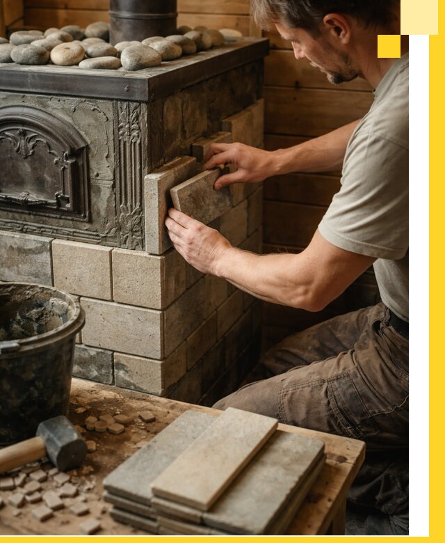 Облицовка банных печей в Балахне профессиональная отделка