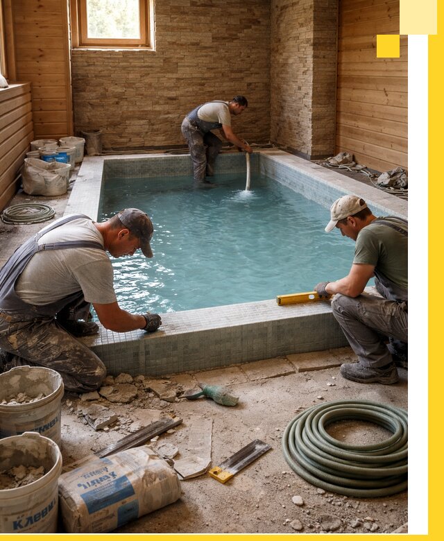 Проектирование и строительство бассейнов для бани в Балахне