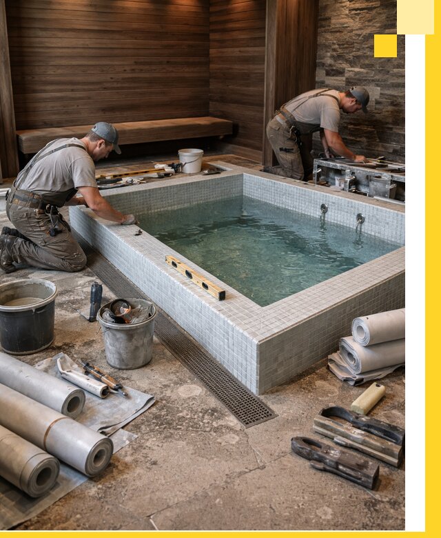 Установка и строительство бассейнов для сауны в Балахне