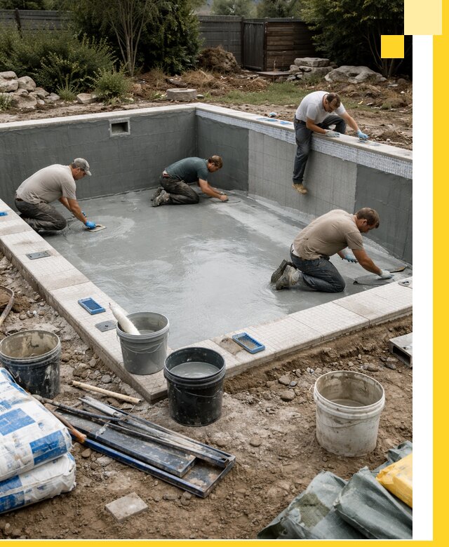 Изготовление и монтаж чаши бассейна под ключ в Балахне