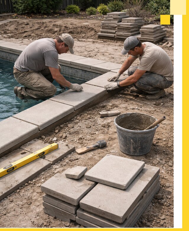 Установка и изготовление копингового камня для бассейнов в Балахне