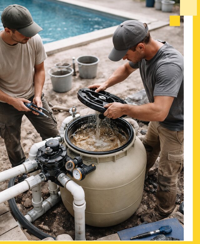 Установка и обслуживание песочных фильтров для бассейнов в Балахне