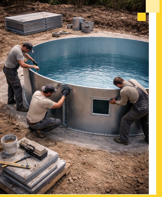 Круглые бассейны под ключ в Балахне проектирование и монтаж