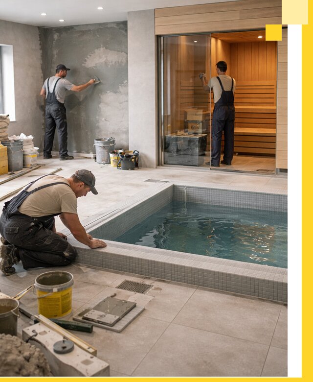 Проектирование и строительство сауны с бассейном в Балахне