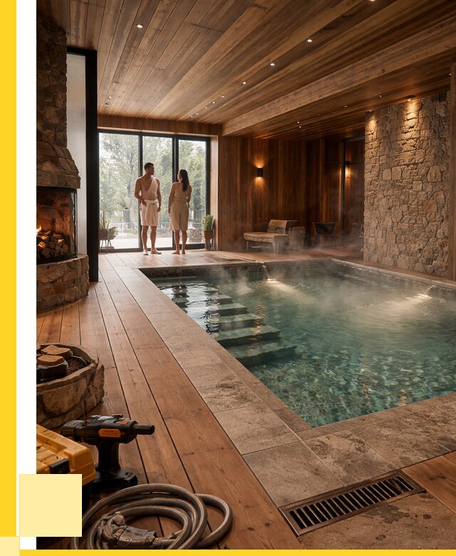 Проекты бань с бассейном под ключ в Балахне от 78360 р., ЭриданБлх