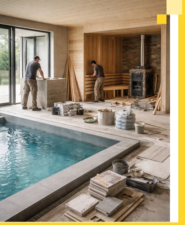 Проектирование и строительство бань с бассейном в Балахне