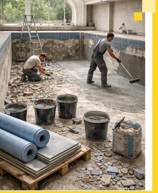 Реконструкция бассейнов в Балахне: ремонт, гидроизоляция