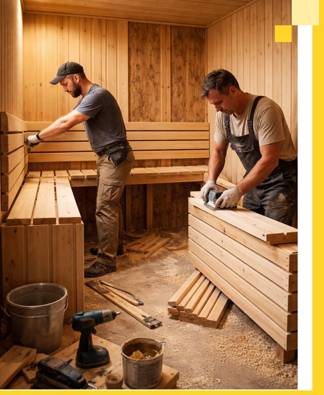 Профессиональный комплексный ремонт саун под ключ в Балахне