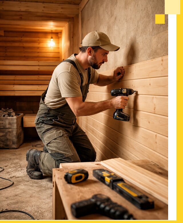 Профессиональная внутренняя отделка бани в Балахне под ключ