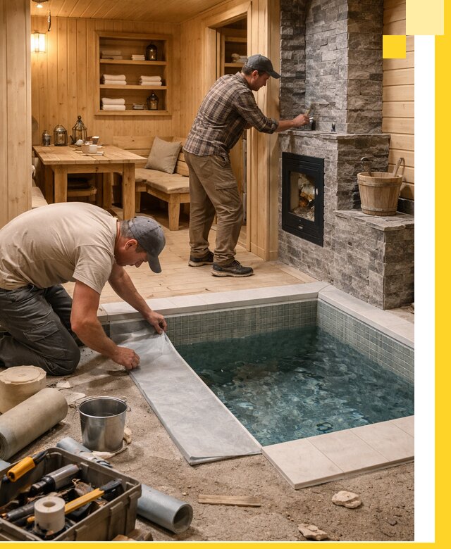 Строительство бань с комнатой отдыха под ключ в Балахне