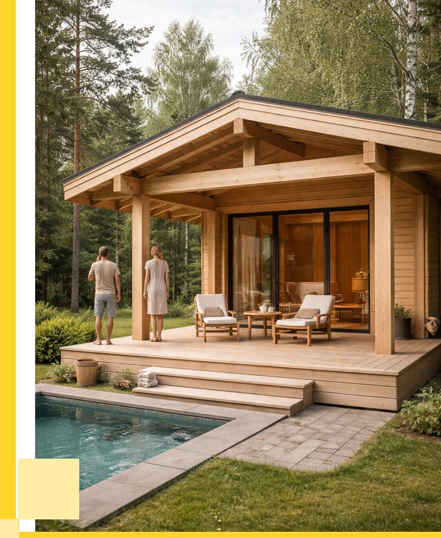 Бани с террасой под ключ в Балахне от 626880 р. | ЭриданБлх