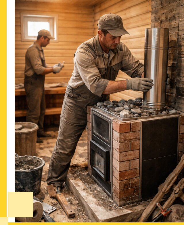 Монтаж печи в бане под ключ в Балахне от 20896 р. | ЭриданБлх