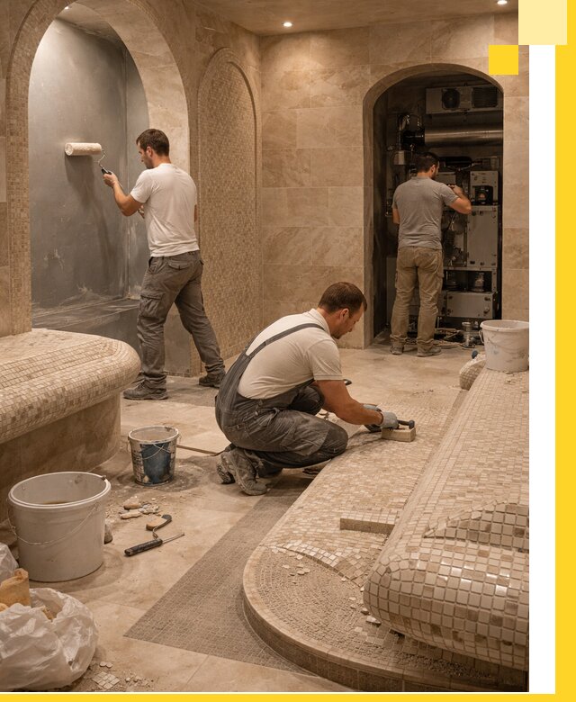 Строительство бани с хамамом и бассейном под ключ в Балахне