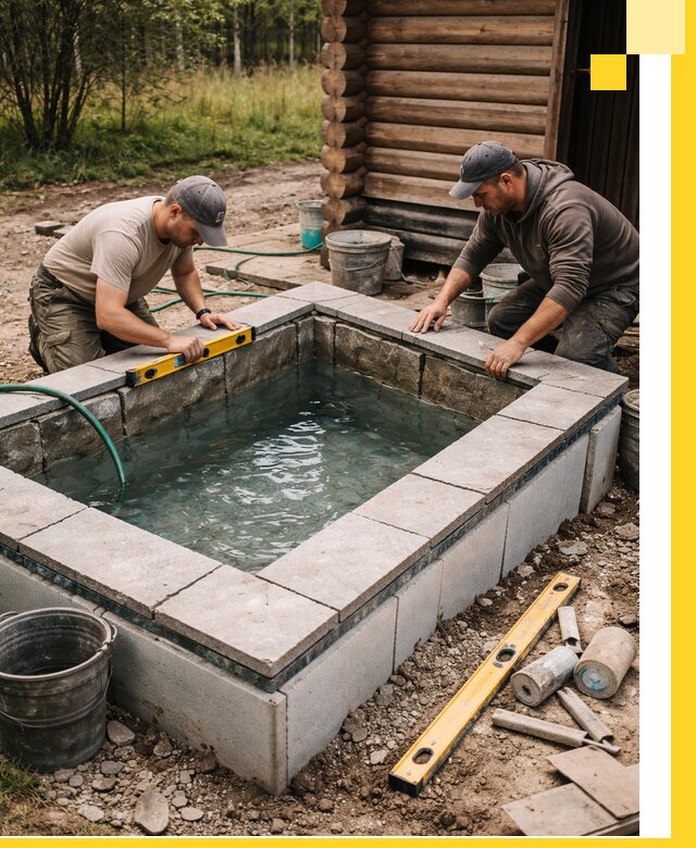 Изготовление и установка холодных купелей под ключ в Балахне